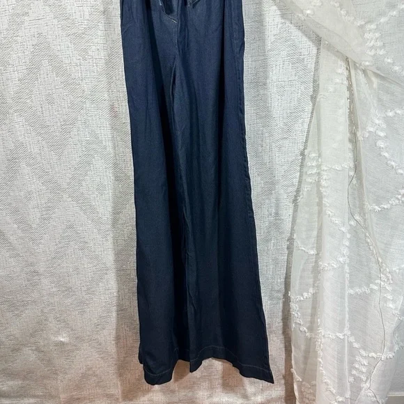 NWT 7 for all mankind angular pocket denim jumpsuit in rinsed night blue size S - Picture 4 of 11
